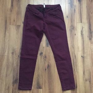Maroon skinny jeans